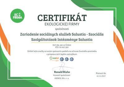Certifikát Salustia